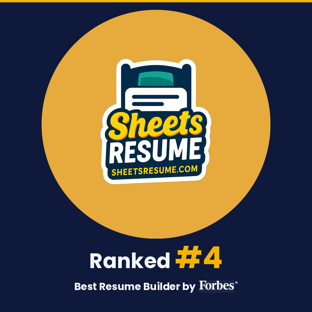 Forbes® lists Sheets AI Resume Builder as the 4th Best Resume Builder in 2026
